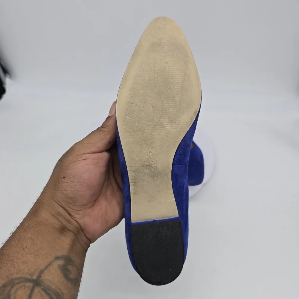 Talbots Shoe Women's 10.5M Edison Ballet Flat Slip On Suede Blue